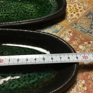 【楕円形の長皿　6枚】＆【ガラスカップ　6個】の画像