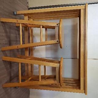 カウンターテーブル　椅子2脚セット