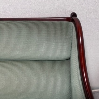 ターコイズブルー　2人がけソファの画像