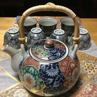 【緑京窯　金彩　土瓶】&【瑞兆　湯呑み】