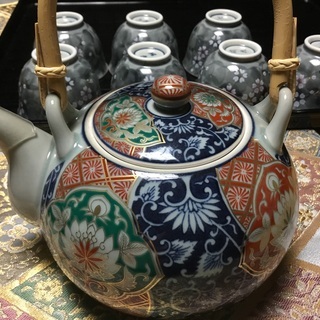 【緑京窯　金彩　土瓶】&【瑞兆　湯呑み】の画像