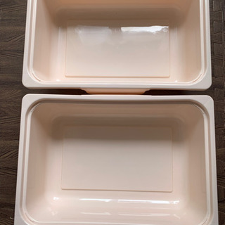 ニトリ　カラボにぴったり収納ボックス浅型とレールセットの画像