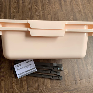ニトリ　カラボにぴったり収納ボックス浅型とレールセットの画像