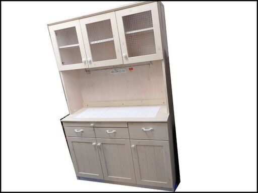 新札幌発 オレンジ食器棚 K-115HOP カップボード 陶器 幅114×高180×奥行46㎝