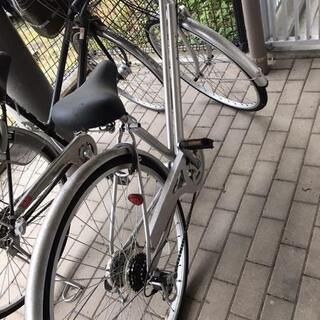 自転車　ライト・カゴ付き　ギヤ変速