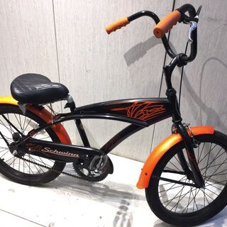 ■5188■corvette 自転車 20インチ 夢屋style コルベット ファイヤーパターン オレンジ ブラックの画像