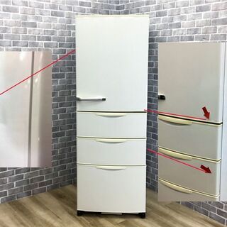 ハッピー西葛西店】4ドア 355L 冷蔵庫 右開き アクア 2013年式 ID:58311
