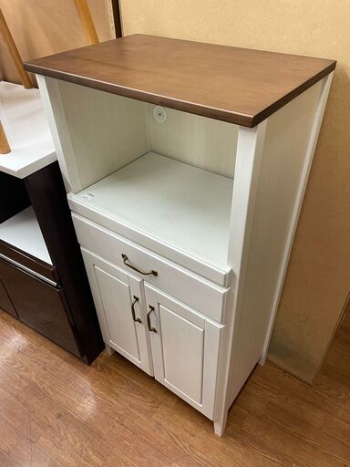 ニトリ　レンジ台　ナチュラル×ホワイト