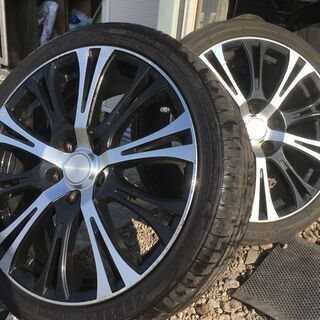 ZEUS LINE ゼウスライン 中古アルミホイール 18インチ 7.5J ・オフセット+53 PCD114.3 5穴225/40R18タイヤセット