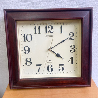 中古 CITIZEN 掛け時計 スクエア型 四角(時1-34)