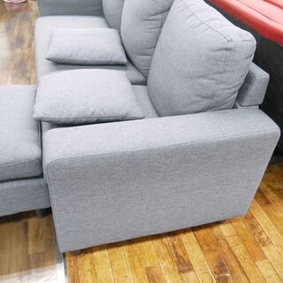 ✨引き取り限定！使用感あり！グレーの3人掛けソファとオットマンセット　神奈川県 オットマン付き3人掛けソファ（グレー）のご紹介！有料配送あり