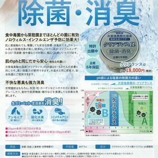 お値下げ中！ 新品・アウトレット特価！高純度次亜塩素酸水溶液生成パウダー クリアランスα・専用超音波霧化器 クリアランス AT-45 除菌 消臭 加湿器 札幌市 豊平区 西岡店の画像