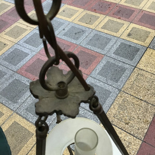レトロ  ランプ　真鍮製　吊り下げ　照明の画像