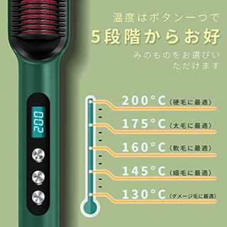 【新品未使用】ストレートヒートブラシ 電熱ヘアブラシ ストレート...