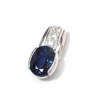 E453 ジュエリーマキ ネックレストップ Pt850 ダイヤ サファイア