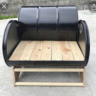 ドラム缶ベンチの画像