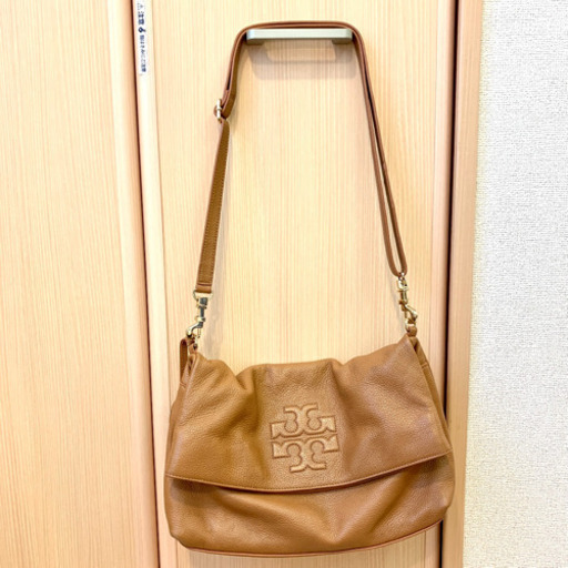 TORY BURCHショルダーバッグ 斜め掛け フリンジ 茶 ブラウン レザー