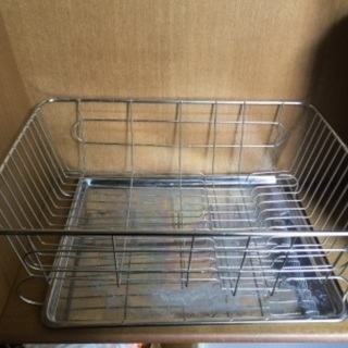 ✅キッチン洗いカゴ③💞ステンレスバスケットトレー付