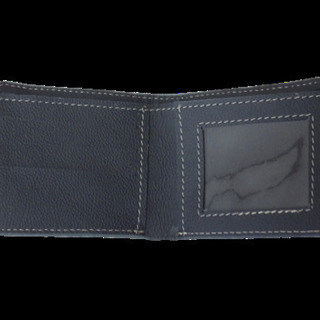 本革編み型押し二つ折り財布の画像