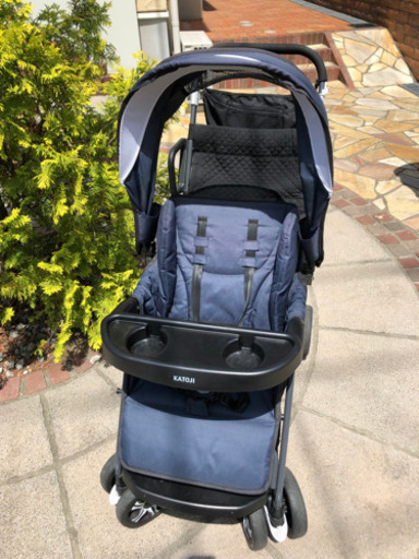 2人乗りベビーカー　2人でゴー　本体&レインカバー&簡易背もたれシート付