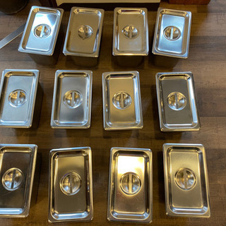 ★【業務用 アイス ジェラート バット ステンレス  9点セット】SUGICO スギコ 18-8 SH-1406S 中古品 の画像