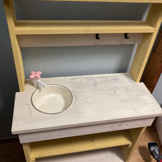 (6/25処分のためお値下げ)手作り＊おままごとキッチン(落書きあり)の画像