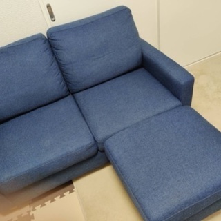 【受付完了】2人がけカウチソファ　オットマン付き（物入れ付き）
