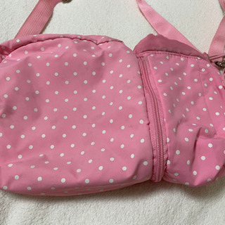 女の子　可愛いバッグ　リボン付き　2way ペットボトルホルダー付き　ショルダー　の画像