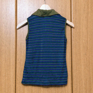 襟付きノースリーブカットソー　#131の画像