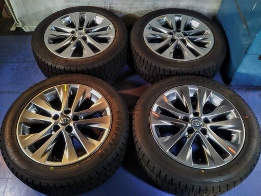 冬18インチ アルファード 20 ヴェルファイア純正【~95％富山】人気 ハイグロス色 トヨタ純正 ガンメタ系 20系 日本製 スタッドレス 235/50R18 中古4本