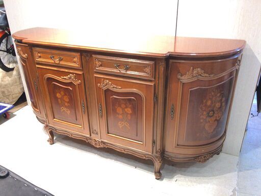 ■5189■猫脚 収納 キャビネット 物入れ レトロ アンティーク家具 棚 リビング 猫足 サイドボード 飾り棚