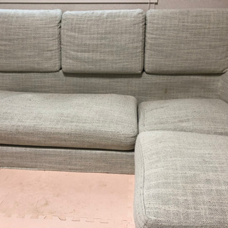 取りに来ていただける方限定！三人掛け布製ソファ