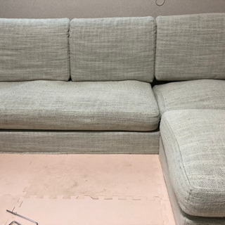 取りに来ていただける方限定！三人掛け布製ソファの画像