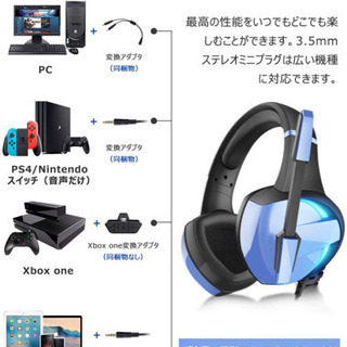 【新品】虹色 LED ゲーミングヘッドセット ps4 ヘッドセット GM-7 LED マイク付き の画像