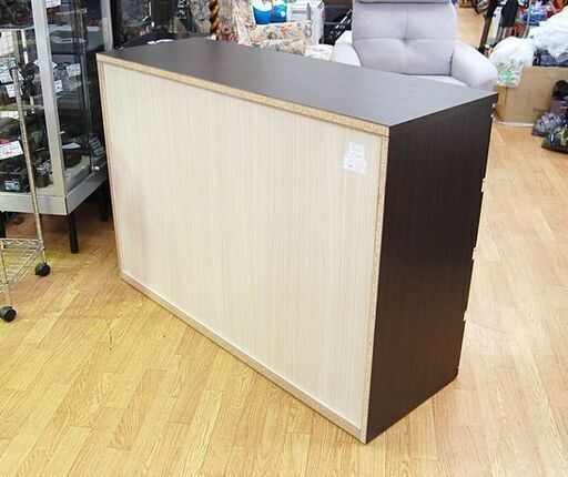 ニトリ 4段チェスト 幅120×奥行42×高さ83.5cm トラウト ダークブラウン ローチェスト チェスト NITORI 札幌市 清