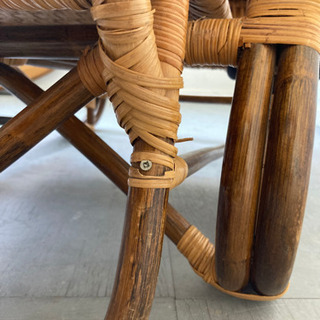 夏に向けお値下げ ジャパン ヴィンテージ  籐 ラタン バンブー 寝椅子 ラウンジチェア シェーズロング 北欧 アールデコ　シャルロットペリアンの画像