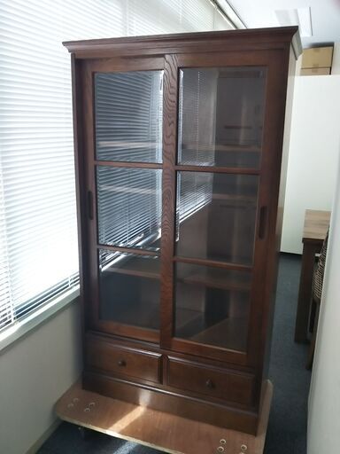 本　収納　引戸書棚　幅850mm 高さ1500mm 奥行400mm