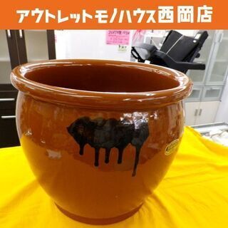 常滑焼 久松 かめ 丸壺 蓋なし 8号 幅33㎝ 14.4L 日...