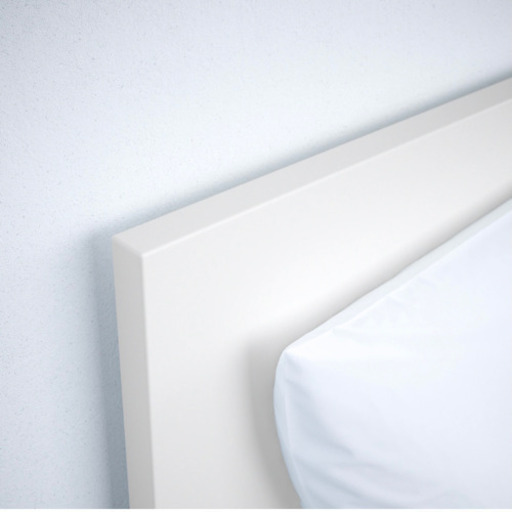 【ベッド・クイーン】IKEA MALM  イケア マルム（白・マットレス付き）
