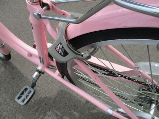 自転車 26インチ シティサイクル ピンク系 6段変速 鍵有り 札幌市 中央区 南12条