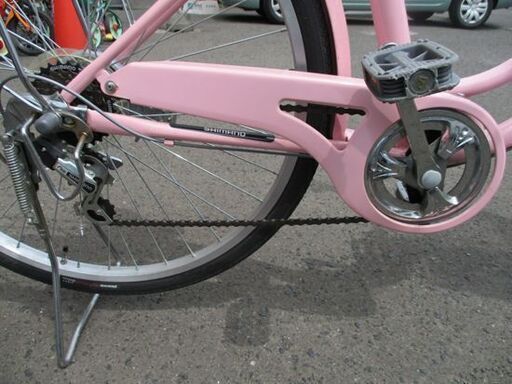自転車 26インチ シティサイクル ピンク系 6段変速 鍵有り 札幌市 中央区 南12条