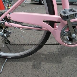 自転車 26インチ シティサイクル ピンク系 6段変速 鍵有り 札幌市 中央区