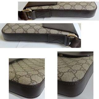 使用感少なめ★本物 GUCCI グッチ GG柄 ショルダーバッグ ベージュ×ダークブラウン PVC×レザー ななめ掛け 22.5×25 カワイイ ☆ PayPay(ペイペイ)決済可能 ☆ 札幌市 豊平区 平岸の画像