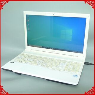 中古美品 白 ノートパソコン 新品SSD 15.6型 富士通 AH42/K 第3世代 Pentium 4GB DVDRW 無線 Bluetooth webカメラ Windows10 Office 1台限定 新品SSD搭載 ノートパソコン 中古良品 15.6型 富士通 AH42/K