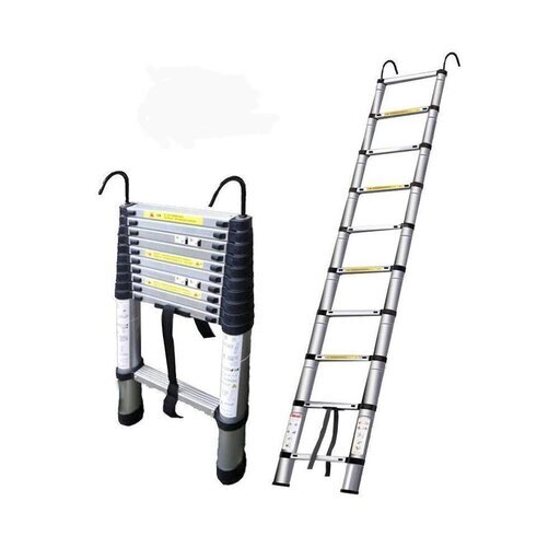 【未使用】伸縮はしご5M  フック付き　避難梯子