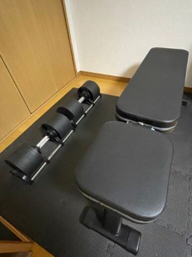 【可変式ダンベル32Kg×2つ＆ベンチ台】セット