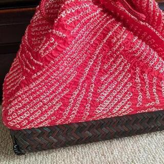 絞り　着物　巾着タイプかごバッグの画像