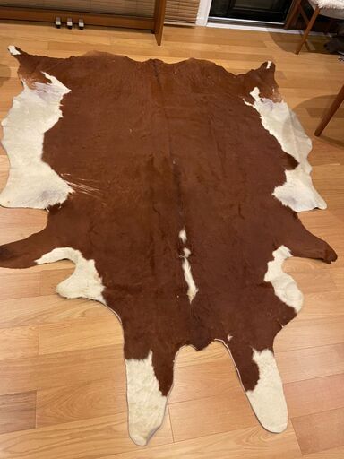 カウハイド　ラグ　本革　美品