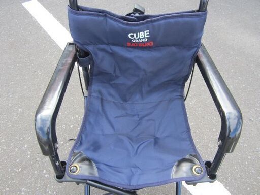 ☆ サツキ 車いす 折り畳み式 CUBE GRAND コンパクト SATSUKI 折り畳み車いす 紺 札幌市 北20条店 ☆