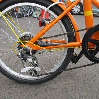 自転車 折りたたみ 20インチ シティサイクル オレンジ系 6段変速 札幌